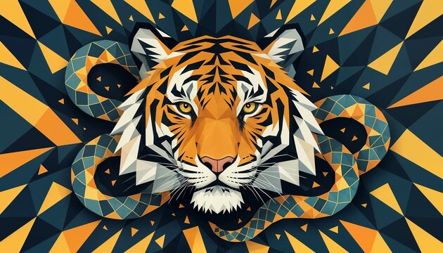tiger face vector illustration