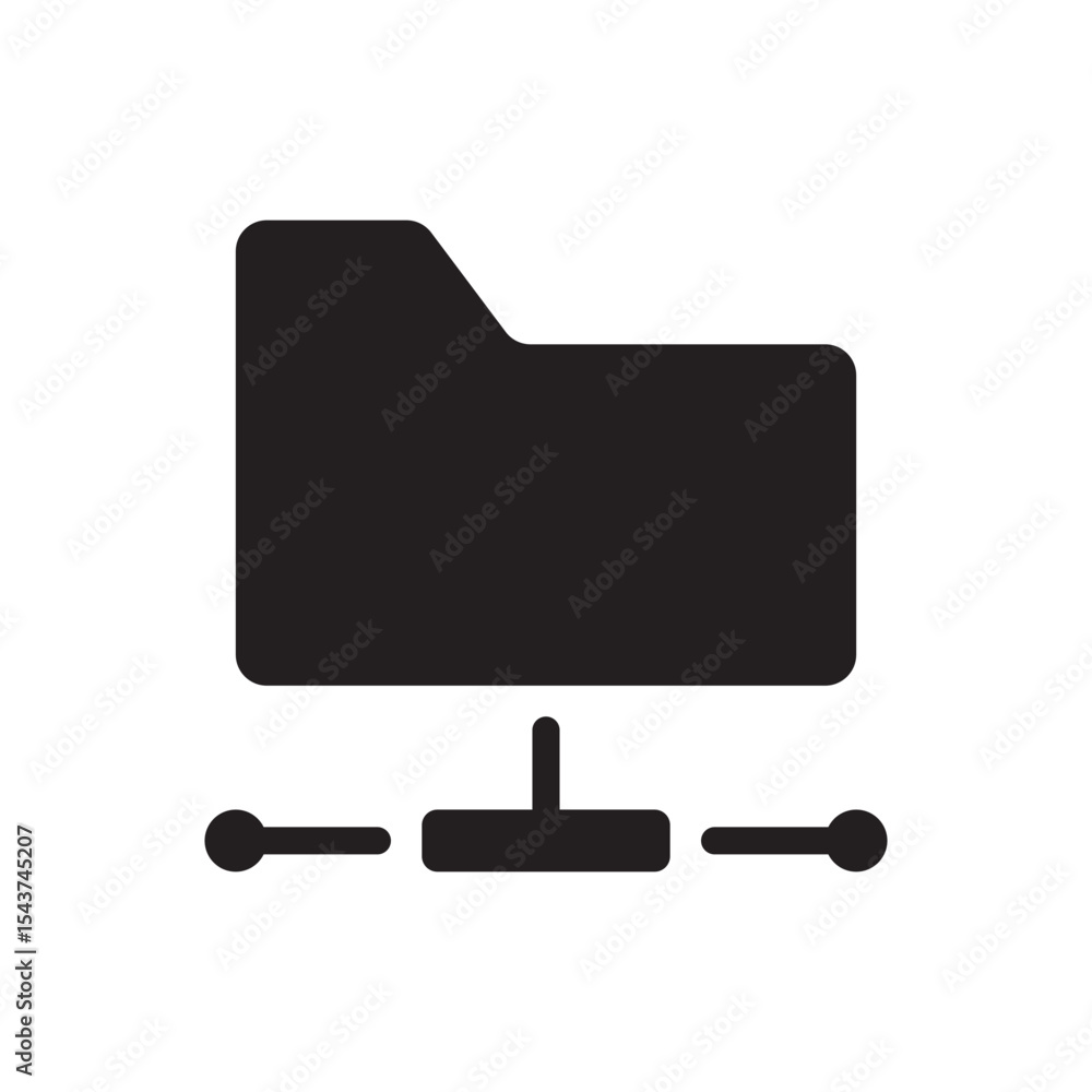 Poster solid folder storage icon. clean bold folder symbol used for file management, storage, or document d