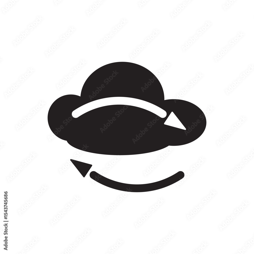 Poster cloud sync arrow icon. cloud with rotating arrows symbolizing backup, update, or data synchronizatio