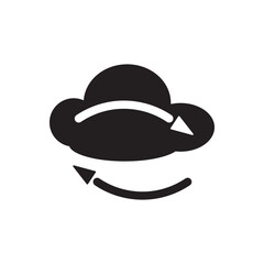 Cloud sync arrow icon. Cloud with rotating arrows symbolizing backup, update, or data synchronization.