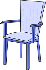 Lavender Armchair Illustration: A light purple armchair with armrests and a cushioned seat, rendered in a simple yet elegant illustration style. Perfect for interior design concepts.