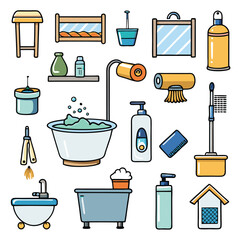 Bathroom elements vector illustration
