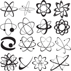 Atomic Orbitals Vector Set Bohr & Quantum Models, Electron Paths, Shells EPS