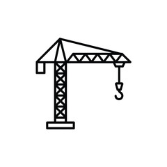 Construction crane icon line art graphic design