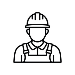 Construction worker icon line art illustration