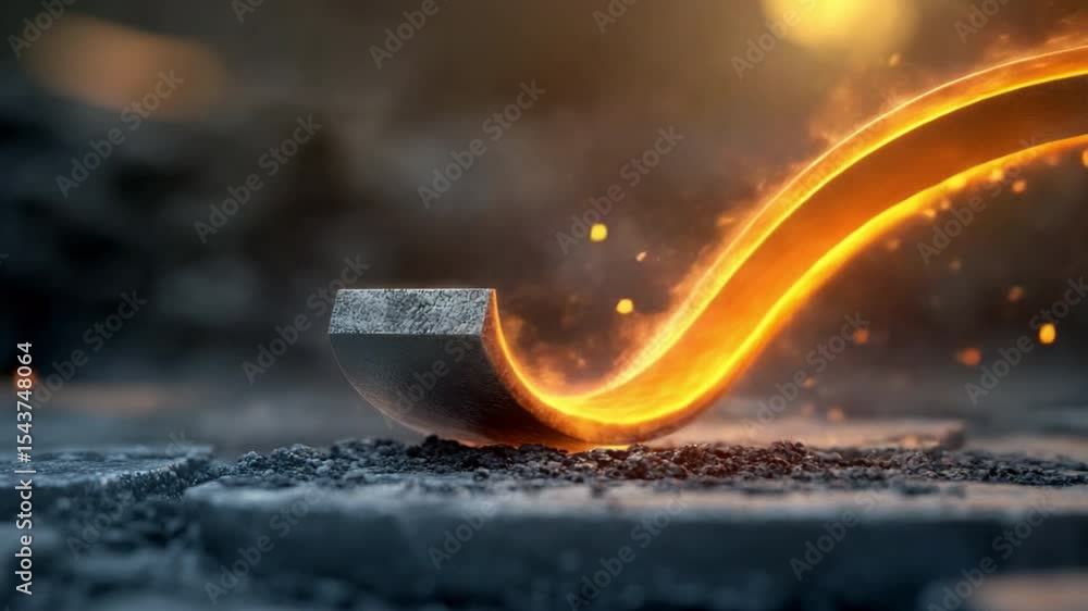 Poster abstract geometric trail: a stylized, modern design features a smooth, glowing trail emanating from 