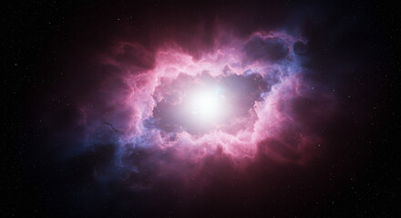 Obraz premium Celestial Dreamscape: Glowing Nebula in Cosmic Sky