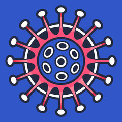  Virus icon with circular spikes