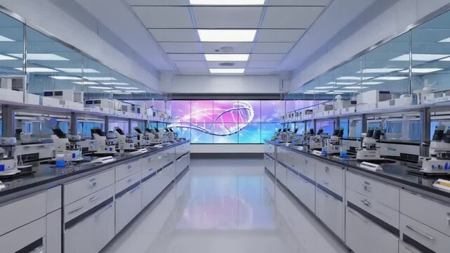 Modern Scientific Laboratory Clean Room D N A Research Genetic Engineering Biotechnology