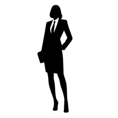 Fototapeta premium Silhouette of a businesswoman in a suit, vector illustration