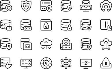 Database server icons isolated on white background