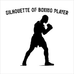 Silhouette of a Boxer in Fighting Stance.