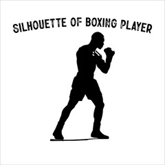 Silhouette of a Boxer in Fighting Stance.