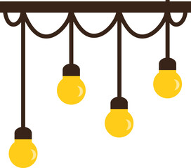 Naklejka premium Illuminating Ambiance: Decorative light fixture, featuring warm, glowing light bulbs, perfect for creating a cozy atmosphere.