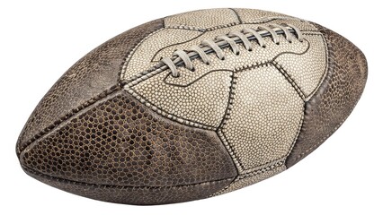 Vintage leather football antique american football old school sports equipment retro style football brown silhouette