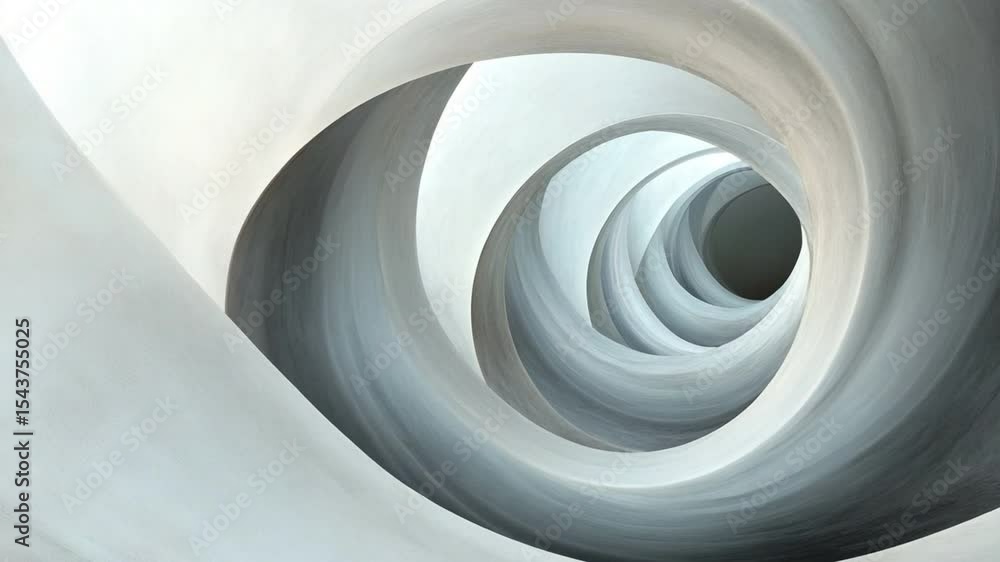Leinwandbilder Winding Tunnel: An architectural abstract depicts a twisting tunnel, its spiraling form creating a dynamic visual effect. This image evokes depth and movement.