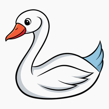 create a "swan" clean vector shape on whait backraund