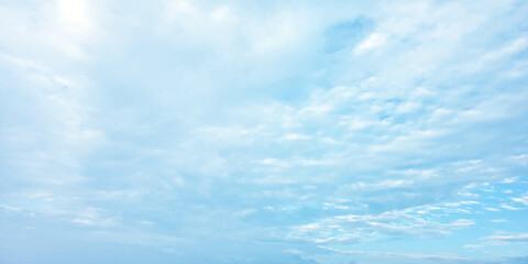 Fototapeta premium Blue sky air white clouds image sunny bright natural surface splahsed soft effet background atmosphere, clear, bright, sun, sunny, beauty