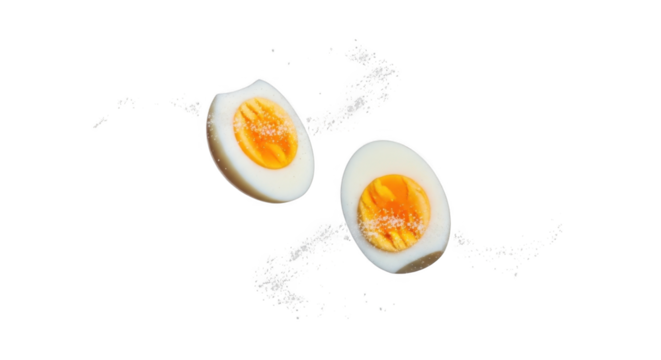 Floating Boiled Eggs PNG Image for Food Content and Design Element