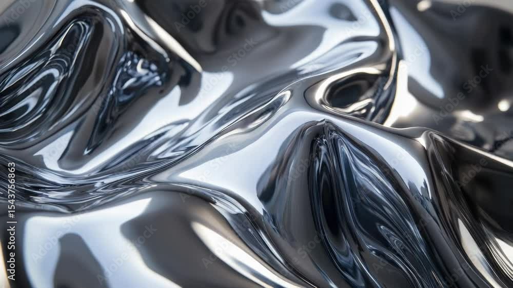 Poster close-up view of a shiny metal surface with reflections