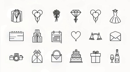 Wedding Icons & Celebration Symbols: Essential Love Graphics for Planning