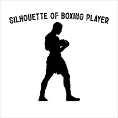 Silhouette of a Boxer in Fighting Stance.