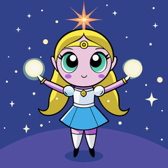 Naklejka premium little girl in the night
