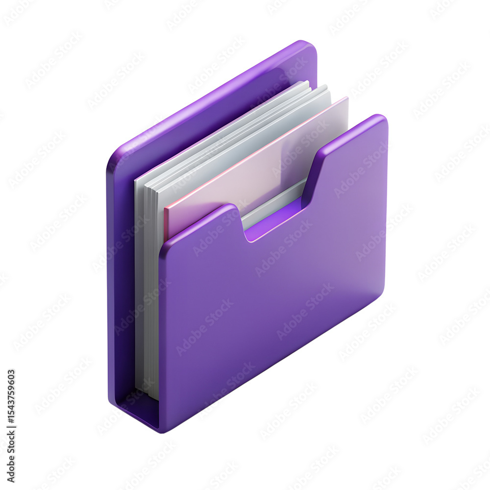 Poster a 3d blue folder icon with a red folder inside, symbolizing organized business documents and data st