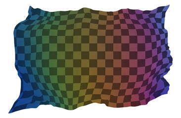 pillow isolated background, Realistic rainbow checkered textile pattern with soft shadows and folds, creating a fabric-like surface. Ideal for backgrounds, textile designs, digital mockups
