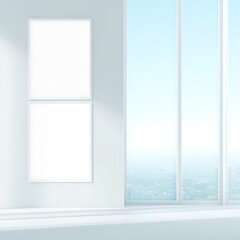 Modern minimalist interior with large windows