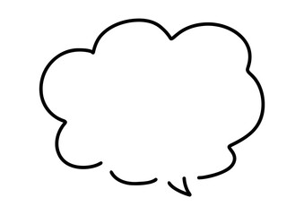 手書きの吹き出しのベクターイラスト。 単品、フレーム、シンプル、ふきだし