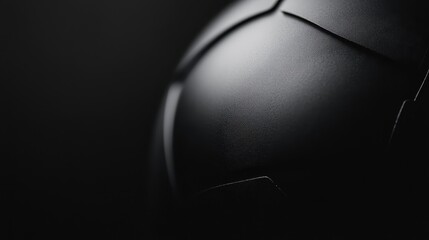 A close-up image of a sleek black spherical object showcasing its smooth surface and curved lines, creating a dramatic interplay of light and shadow that captivates.