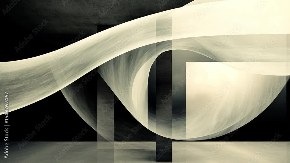 Poster abstract silk cascade: an elegant and artistic composition features a flowing, silk-like form gracef