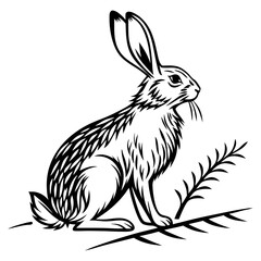 Obraz premium vector illustration of a rabbit silhouette
