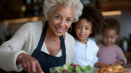 Multi-Generational Families Cooking and Sharing Recipes Together