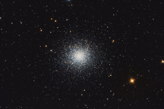 Globular cluster of stars called Messier 13 in Hercules constellation, taken with amateur telescope.