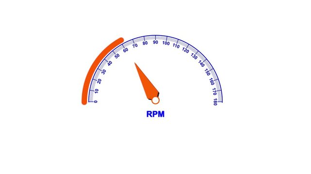 Abstract Realistic car speedometer with speed level scale. Racing speed counter. Engine power concept template, speed test icon animation  on a white background.