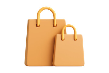 Simple 3D Render of Eco Shopping Bags in Orange Tones