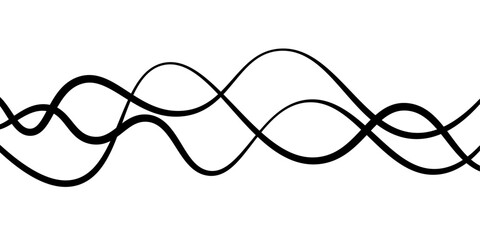 Minimal abstract background with thin black wave lines flowing smoothly across a white backdrop, elegant curves, high contrast, clean and modern design, vector style, no texture, no gradient.