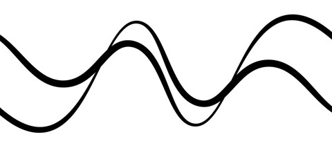 Minimal abstract background with thin black wave lines flowing smoothly across a white backdrop, elegant curves, high contrast, clean and modern design, vector style, no texture, no gradient.