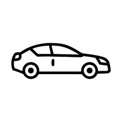 Car transport line icon. Transportation vehicle sign. Driving symbol. Quality design element. Classic style car transport. Editable stroke.