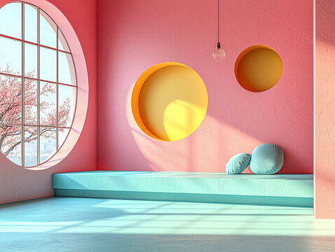 Minimal Modern Playful Design with Negative Space with Data Visualization – Clean Geometric Shapes and Smooth Gradients in Candy Colors Palette 