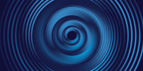 Abstract blue glowing geometric lines on dark blue background. Modern shiny blue circle lines pattern. Futuristic technology concept. modern