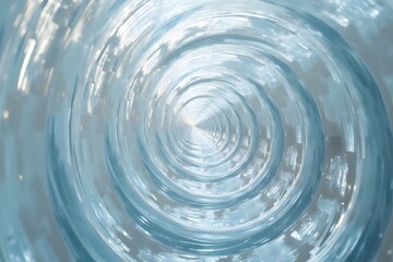 A symmetrical structure made from melted glass in soft spiral layers.
