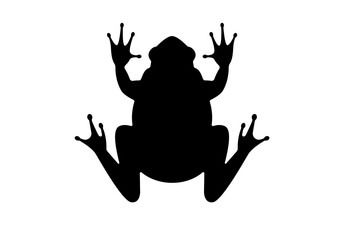 Playful Black Frog Silhouette Graphic for Nature Crafts and Educational Use
