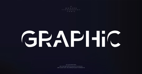 Graphic, sport modern urban alphabet fonts typography abstract technology future creative logo design font