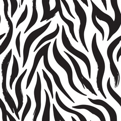 Zebra Stripes Silhouette Vector Format – Seamless Wildlife Skin Background