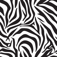 Zebra Stripes Silhouette Vector Format – Seamless Wildlife Skin Background