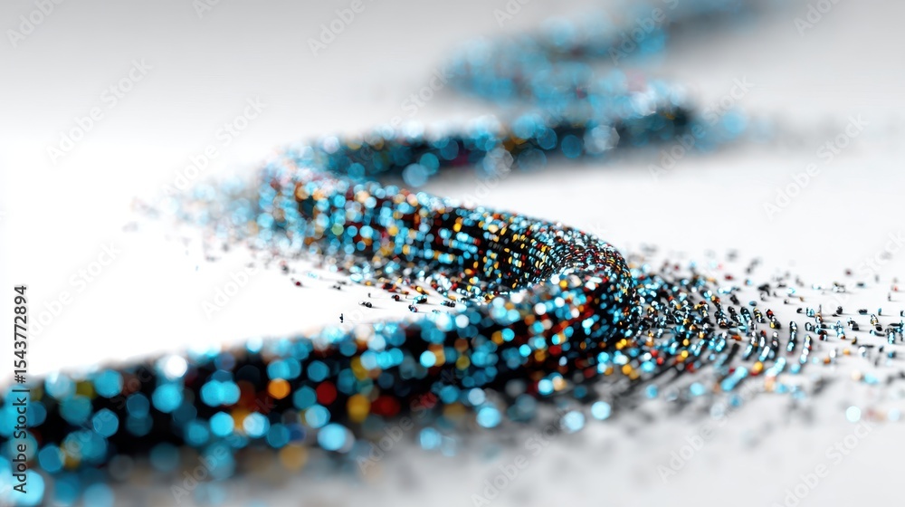 Poster abstract stream of colorful particles