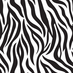 Zebra Stripes Silhouette Vector Format – Seamless Wildlife Skin Background